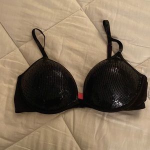 Victorias Secret black sequins push up bra